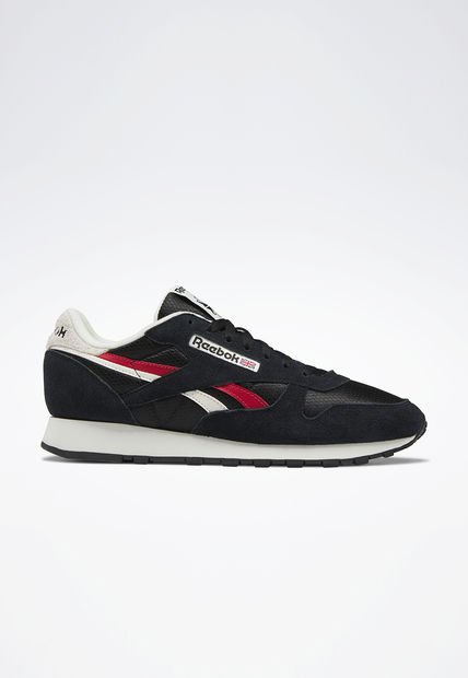 Tenis Lifestyle Negro-Blanco-Borgoña Reebok Classics Classic Leather