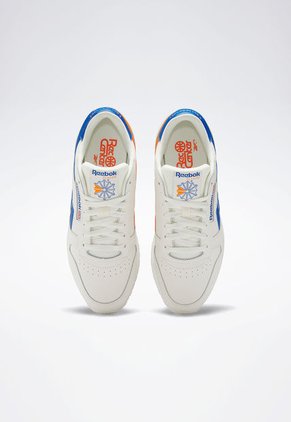 Tenis Lifestyle Marfil-Azul-Naranja Reebok Classics Classic Leather