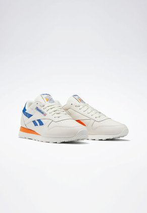 Tenis Lifestyle Marfil-Azul-Naranja Reebok Classics Classic Leather