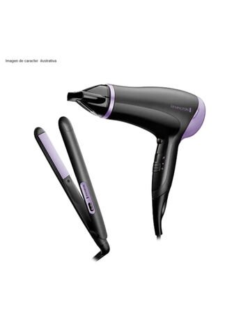 Combo Secador + Plancha D3016GP-110F Remington Morado Remington