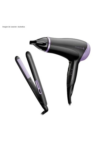 Combo Secador + Plancha D3016GP-110F Remington Morado Remington
