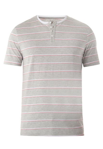 Camiseta Renuar Gris-Blanco-Rojo