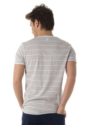Camiseta Renuar Gris-Blanco-Rojo