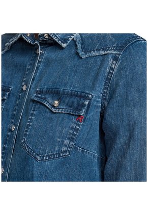 Replay Camisa Para Mujer 5 Oz Cotton Silk Denim Replay 27599