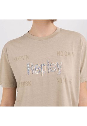 Replay Camiseta Manga Corta Para Mujer Camiseta Replay