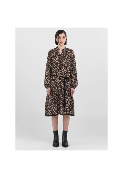 Replay Vestido Midi Animal Print Para Mujer