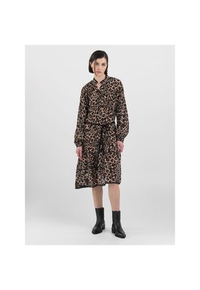 Replay Vestido Midi Animal Print Para Mujer
