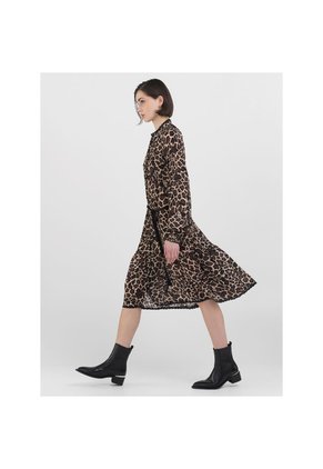 Replay Vestido Midi Animal Print Para Mujer
