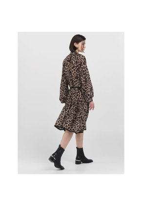 Replay Vestido Midi Animal Print Para Mujer