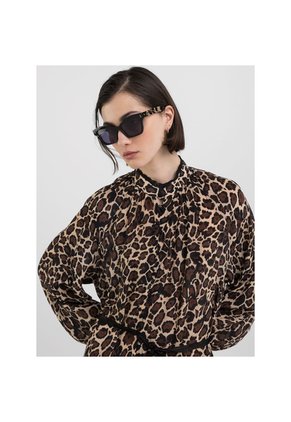Replay Vestido Midi Animal Print Para Mujer