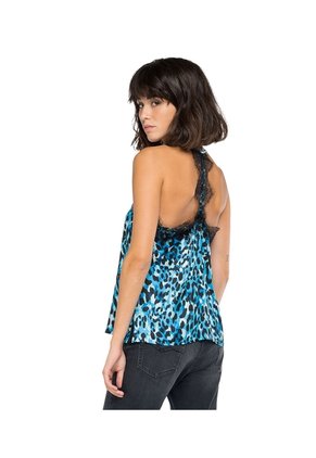 Replay Camiseta Para Mujer All Over Printed Vi Replay