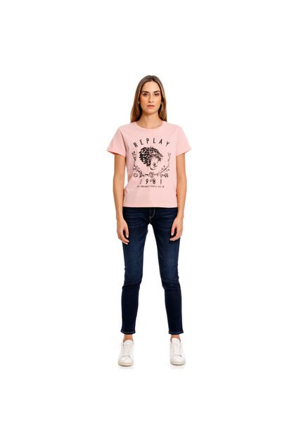 Replay Camiseta Manga Corta Para Mujer Replay