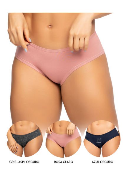Cacheteros PAQUETE X3 Para Mujer En Algodón Ref. 8003-T