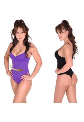 Kit X2 Body Mujer Tipo Verano Ritchi Reducción Comodidad En Negro Morado