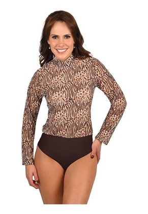 Body Casual Mujer Ritchi Manga Larga Estampado Cuello Redondo Panty Hilo Semicontrol