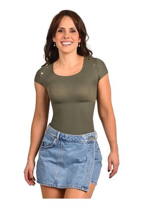 Body Faja Control Mujer Ritchi Manga Sisa Encaje En Escote Delantero Y Espalda