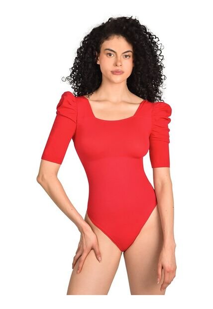 Body Faja Control Mujer Ritchi Manga Corta Bombacha Con Hilo Elástico Escote Cuadrado