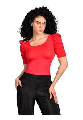 Body Faja Control Mujer Ritchi Manga Corta Bombacha Con Hilo Elástico Escote Cuadrado