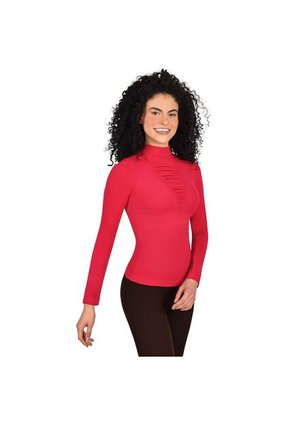 Blusa Control Manga Larga Ritchi Cuello Alto Corte Recogido En Busto