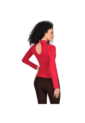 Blusa Control Manga Larga Ritchi Cuello Alto Corte Recogido En Busto