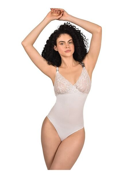 Faja Panty Control Abdomen Con Diseño En Busto Tiras Graduables Y Encaje Floral Ritchi