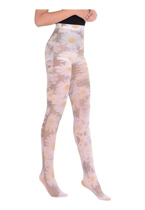 PANTY MEDIA OPACA SOFT TOUCH DISEÑO FLORES RITCHI