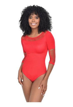 Body Faja Monroy Tipo Tanga Manga 3/4 Con Diseño Ritchi