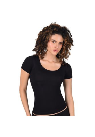 Blusa Control Manga Corta Con Escote Redondo Ritchi Ritchi