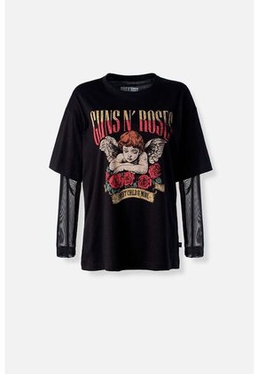 Camiseta De Guns N' Roses Relax Fit Para Mujer XS