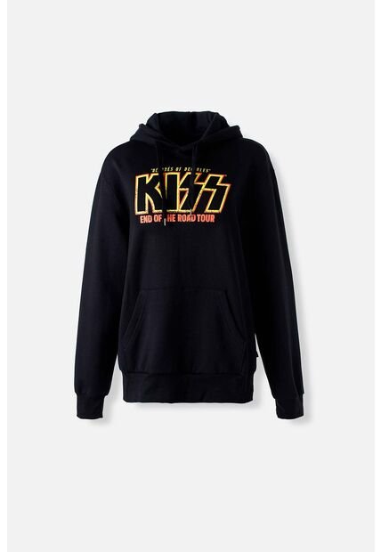 Buzo De Kiss Negro Con Capucha Género Neutro M
