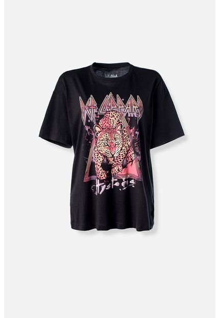Camiseta De Def Leppard Relax Fit Para Mujer M
