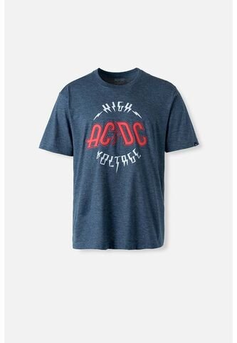 Camiseta De AC/DC Manga Corta Azul Cross Para Hombre XL ROCKBANDS