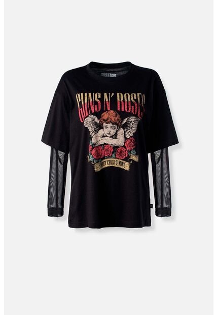 Camiseta De Guns N' Roses Relax Fit Para Mujer L