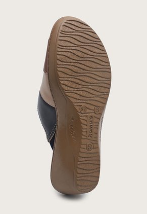 Sandalia Tacón Corrido Café-Nude-Azul Romulo