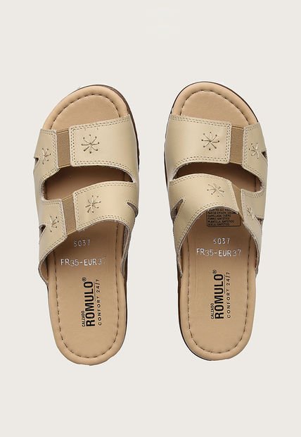 Sandalia Tacón Corrido Beige-Marrón Romulo