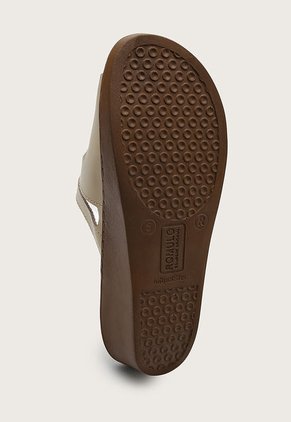 Sandalia Tacón Corrido Beige-Marrón Romulo