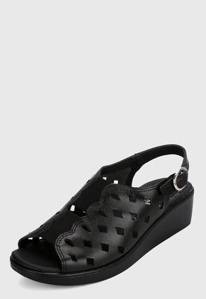 Sandalia Tacón Corrido Negro Romulo