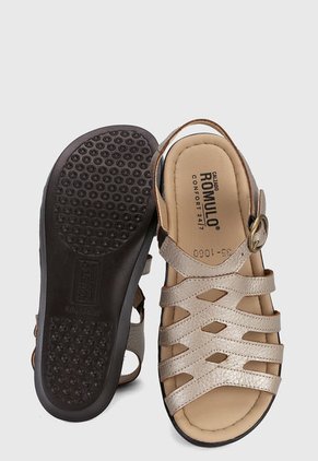 Sandalia Tacón Corrido Dorado Romulo