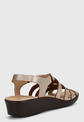 Sandalia Tacón Corrido Dorado Romulo