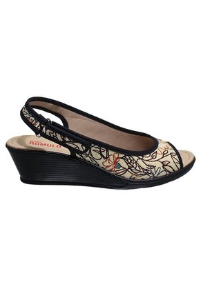 Sandalia Romulo Textil Mujer Ajuste Velcro Tacón Corrido