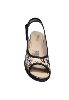 Sandalia Romulo Textil Mujer Ajuste Velcro Tacón Corrido