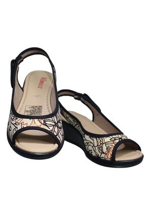 Sandalia Romulo Textil Mujer Ajuste Velcro Tacón Corrido