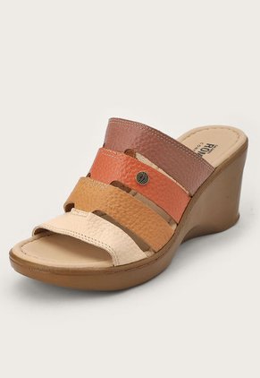 Sandalia Tacón Corrido Café-Terracota-Beige Romulo