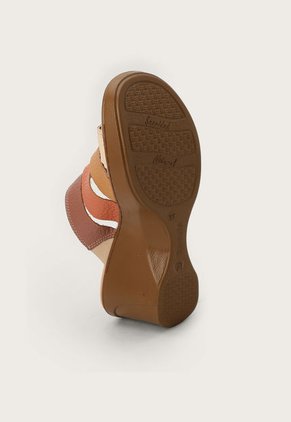 Sandalia Tacón Corrido Café-Terracota-Beige Romulo