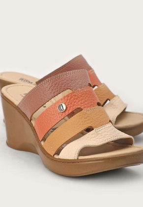 Sandalia Tacón Corrido Café-Terracota-Beige Romulo
