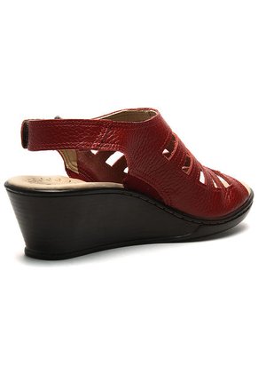 Sandalia Plataforma Rojo-Café Romulo