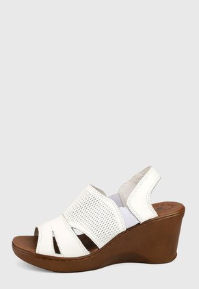 Sandalia Plataforma Blanco-Café Romulo