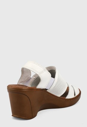 Sandalia Plataforma Blanco-Café Romulo