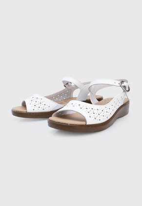 Sandalia Blanco-Café Romulo