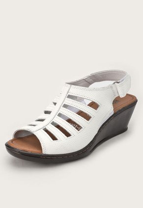 Sandalia Tacón Corrido Marfil-Marrón Romulo